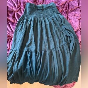 NATURAL LIFE Teal Smocked Maxi Skirt